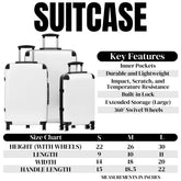 Floral Suitcase for Travel, Stylish Luggage for Women, Unique Vacation Gear, Trendy Travel Accessory, Perfect Gift for Travelers