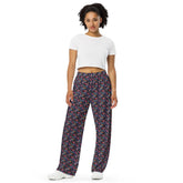 Vibrant Women’s All-Over Print Wide-Leg Pants - Colorful, Comfortable, and Chic The Aurora Touch