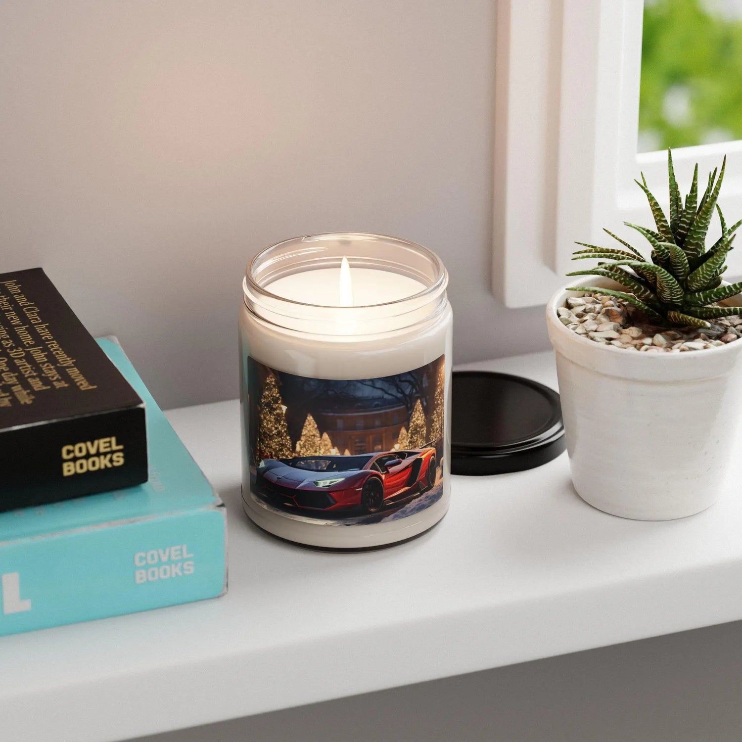 Soy Candle, Lamborghini Apple Scented Holiday Aromatherapy Best Gift - 9oz, Decorative Candle, Luxury Home Fragrance, Unique Present, The Aurora Touch