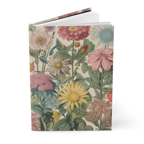 Botanical Hardcover Journal - Floral Design - Perfect for Writing, Note-Taking, Gift for Nature Lovers, Journaling, School Supplies, Flower The Aurora Touch