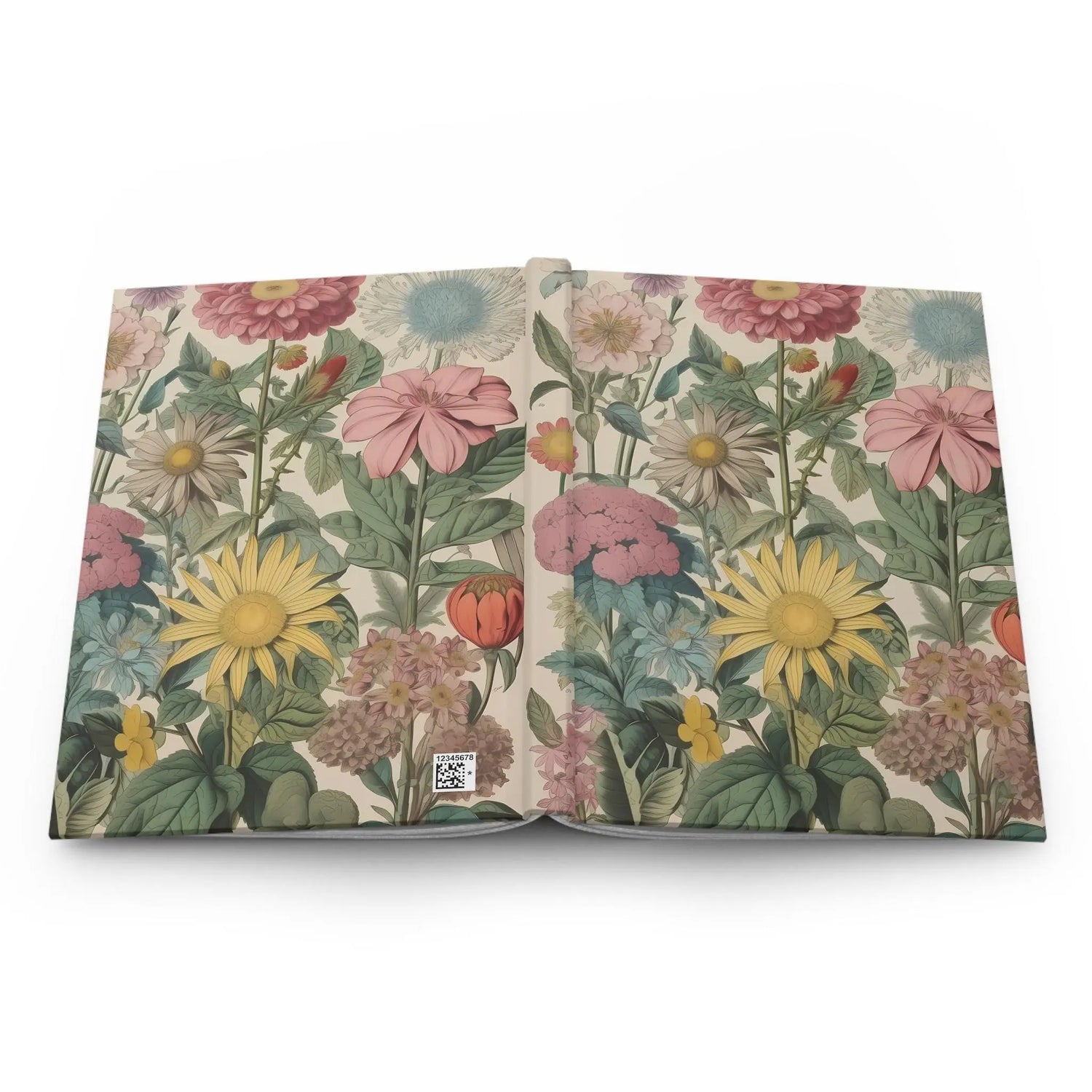 Botanical Hardcover Journal - Floral Design - Perfect for Writing, Note-Taking, Gift for Nature Lovers, Journaling, School Supplies, Flower The Aurora Touch
