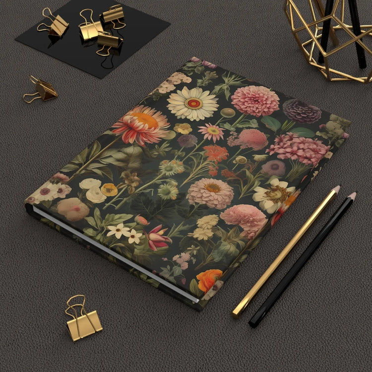 Floral Hardcover Journal, Botanical Notebook, Nature Inspired Diary, Gift for Writers, Eco-friendly Stationery, Art Lovers The Aurora Touch