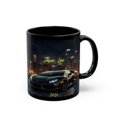 Black Mug - 11oz Personalized Lamborghini Black Mug for Men, Designer Mug, Male Birthday Gift, Holiday Sale Item, Stocking Stuffer The Aurora Touch