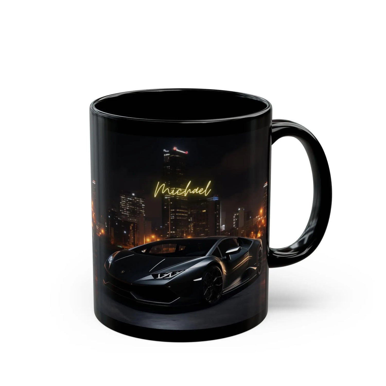 Black Mug, Personalized Sports Car Mug, Matte Lamborghini, Sassy Coffee Cup, Hot Beverage Cup, Gift Item The Aurora Touch