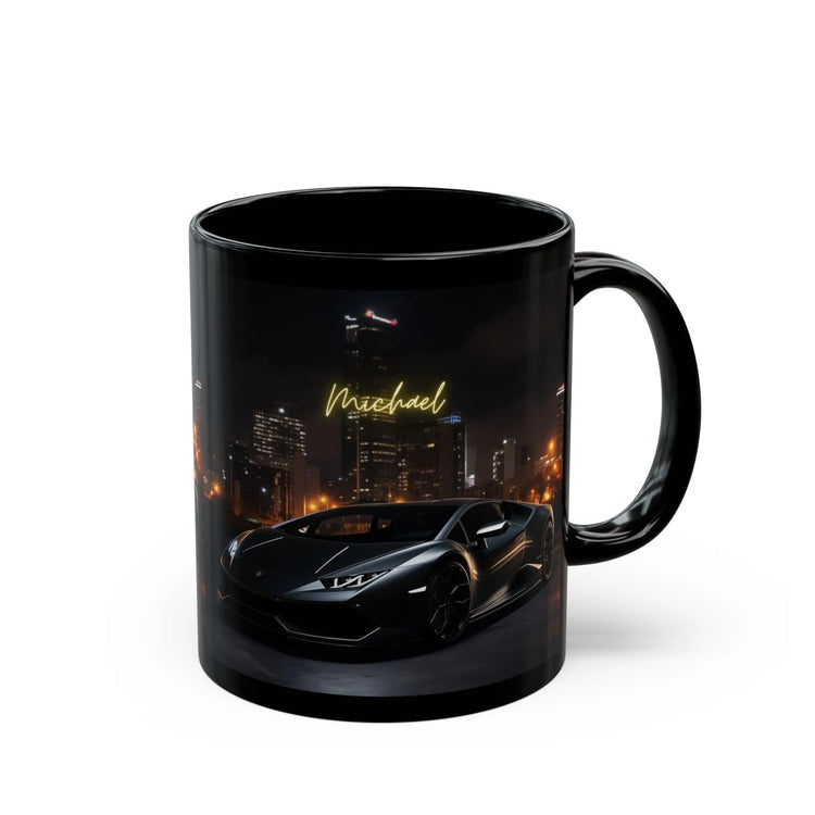 Black Mug, Personalized Sports Car Mug, Matte Lamborghini, Sassy Coffee Cup, Hot Beverage Cup, Gift Item The Aurora Touch