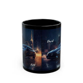 Mug, 11oz Sexy Personalized Black Mercedes Mug, Luxury Car Design, Xmas Gift, gift for Entrepreneur, stock broker gift, Personalized Black The Aurora Touch