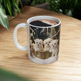 Maltese Dog Christmas Mug - White Xmas Puppy Coffee Cup for Dog Lovers, Nurses, Teachers - Holiday Gift, 11oz Ceramic The Aurora Touch