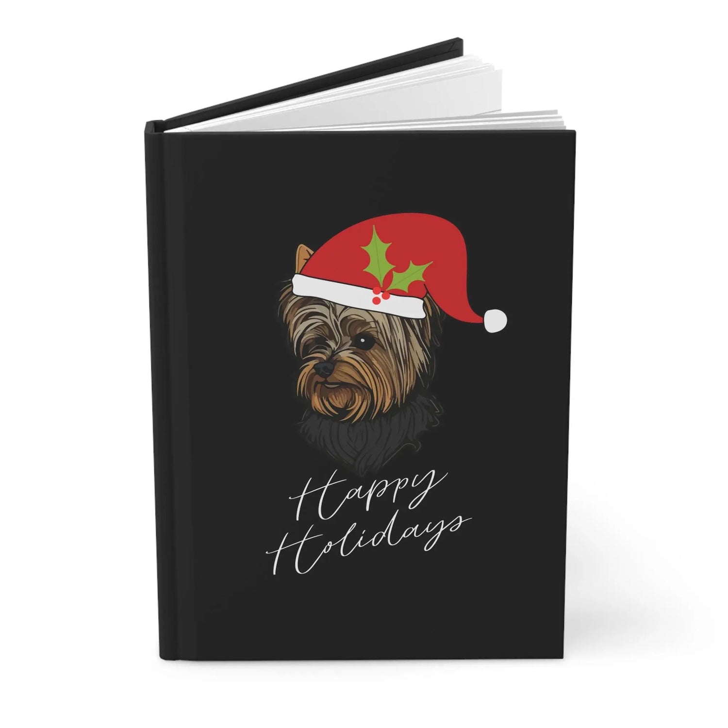 Xmas Yorkie Design Hardcover Journal | Yorkie Puppy Daily Notebook | Holiday Inspired Journal | Perfect Xmas Gift | Personal Journal The Aurora Touch