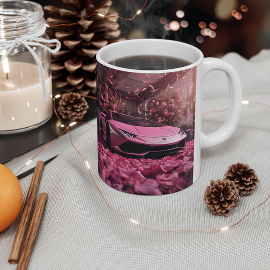 Personalized Pink Lamborghini Ceramic Mug 11oz | Luxury Car Design Coffee & Tea Mug | Sexy Holiday Gift | Custom Lamborghini Mug