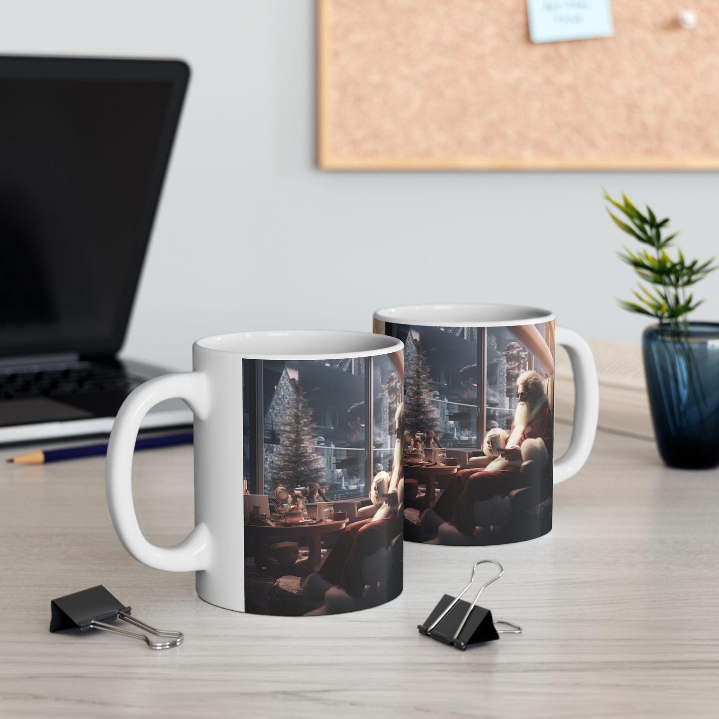 Taza de cerámica realista de Papá Noel de 325 ml, regalo perfecto de Navidad, taza de café navideña, decoración festiva de cocina, taza única de Papá Noel, regalo para la familia