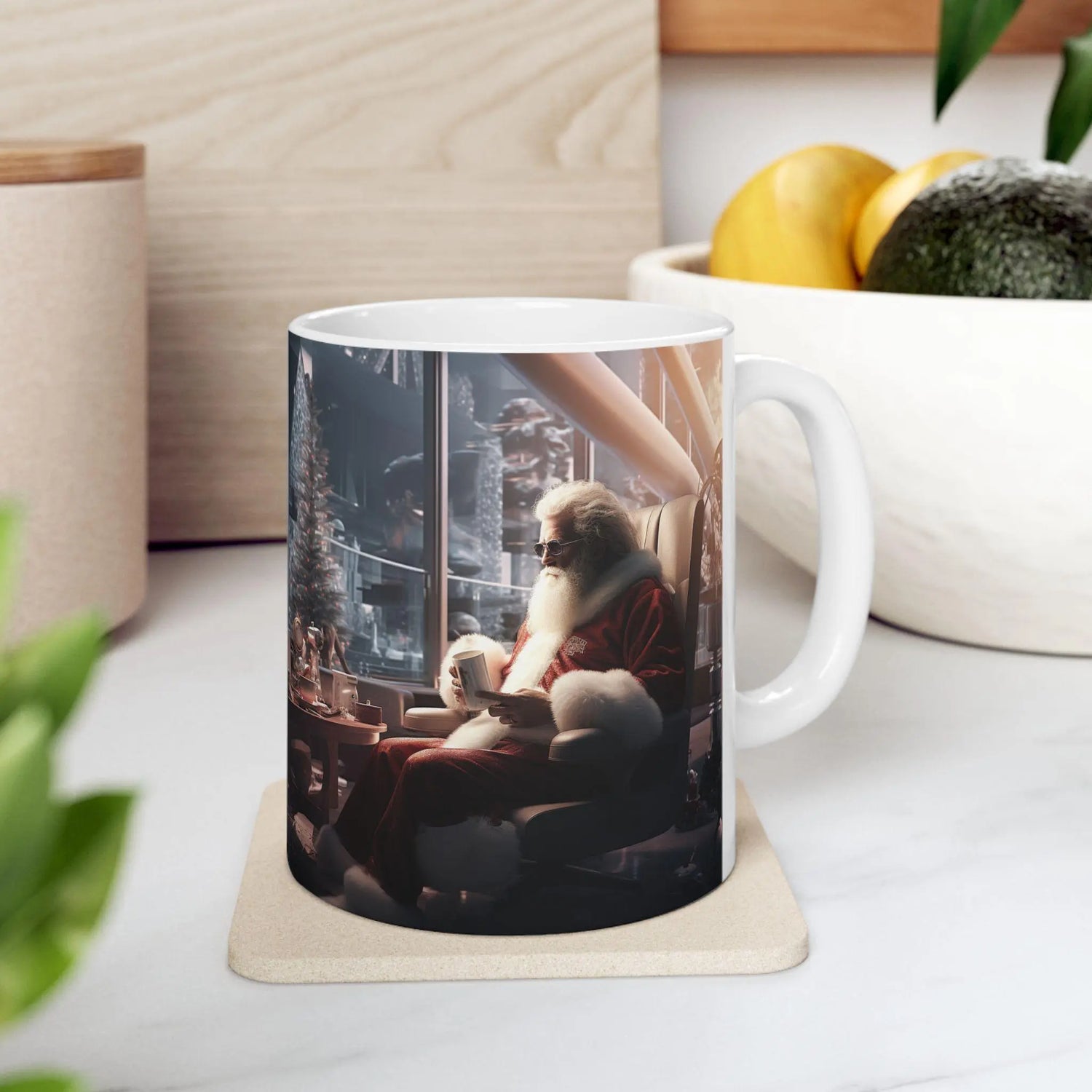Realistic Santa Ceramic Mug 11oz,  Perfect Christmas Gift, Holiday Coffee Mug, Festive Kitchen Decor, Unique Santa Mug, Gift for Family The Aurora Touch