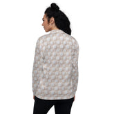 Luxury White Christmas Snowflake Designer Bomber Jacket - Festive Winter Fashion Statement for Women The Aurora Touch