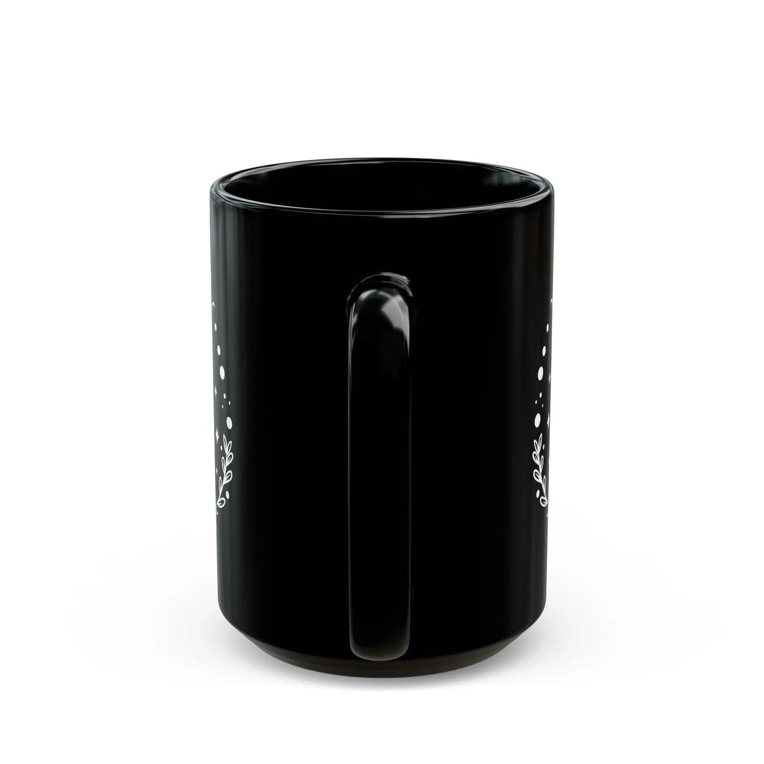 Black Mug (11oz, 15oz), Black Cat Moon Phase Mug, Astrology designed Coffee Mug , Multisize Moon tea cup, spellbound cat mug
