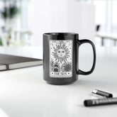 Celestial Black Mug - The Sun Tarot Card Coffee Cup, Mystical Psychic Gift, 11oz 15oz Mug, Tarot Card Readings, Mystic Drinking Cup The Aurora Touch