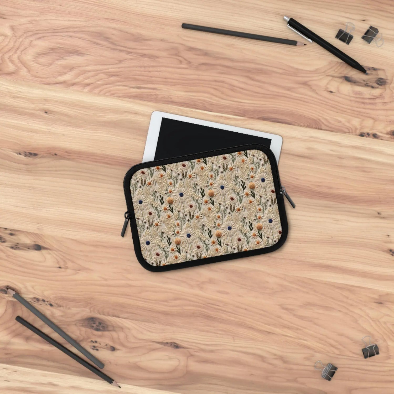Floral Laptop Sleeve, Nature-Inspired Tech Case, Perfect Gift for Students, Eco-Friendly Accessory, Laptop Bag for Travel, Mother&