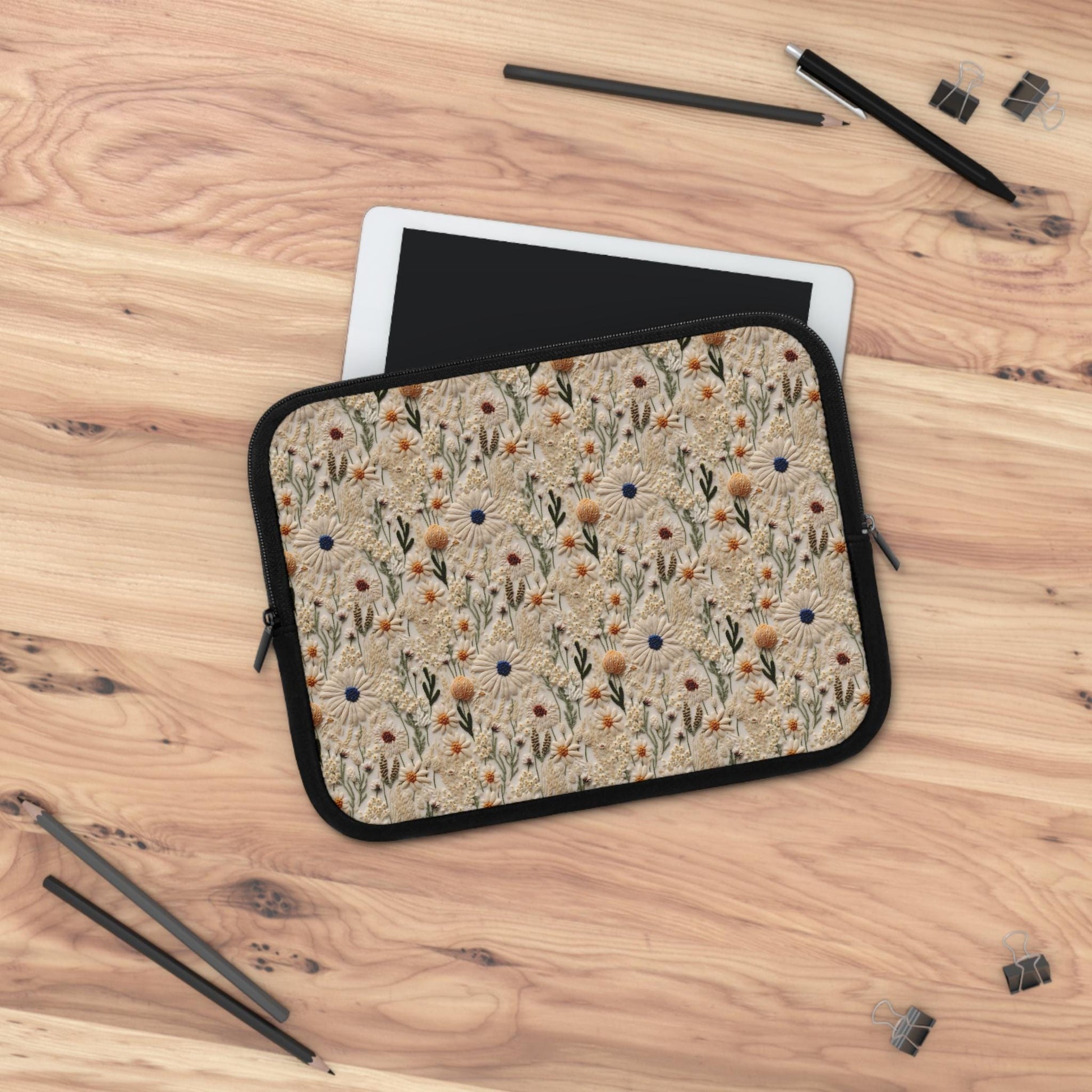 Floral Laptop Sleeve, Nature-Inspired Tech Case, Perfect Gift for Students, Eco-Friendly Accessory, Laptop Bag for Travel, Mother's Day Gift