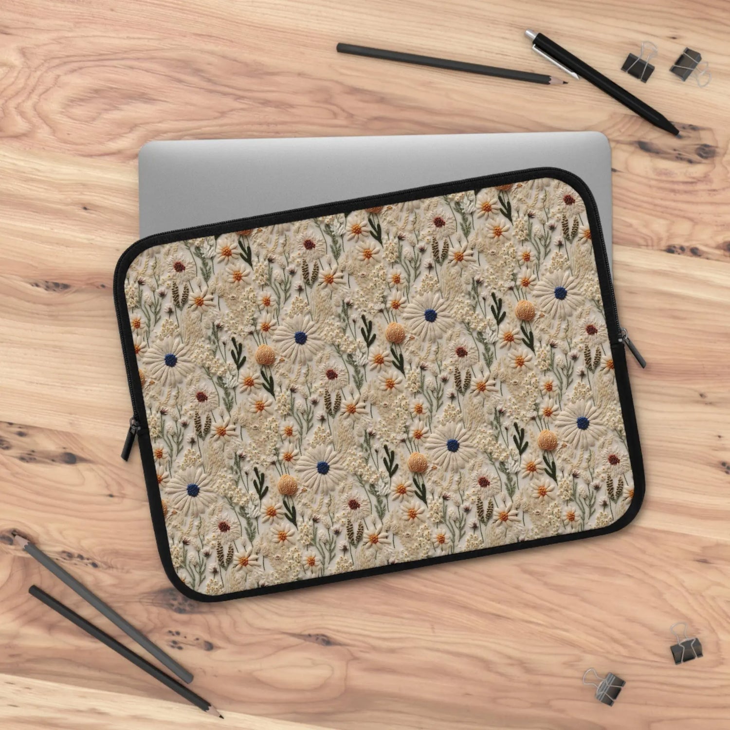 Floral Laptop Sleeve, Nature-Inspired Tech Case, Perfect Gift for Students, Eco-Friendly Accessory, Laptop Bag for Travel, Mother&