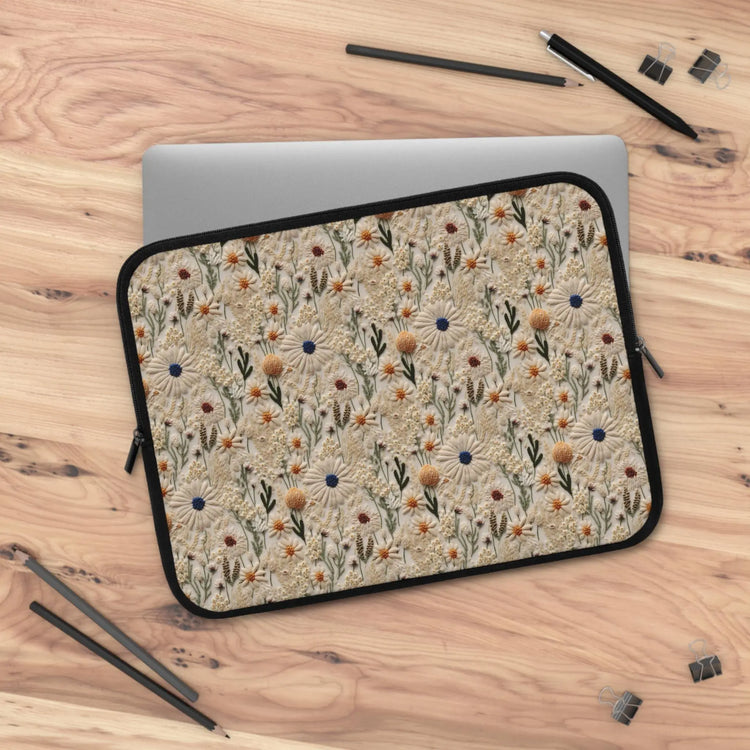 Floral Laptop Sleeve, Nature-Inspired Tech Case, Perfect Gift for Students, Eco-Friendly Accessory, Laptop Bag for Travel, Mother&