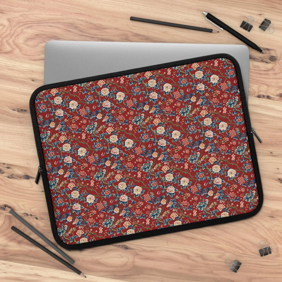Bohemian Floral Laptop Sleeve, Chinioise Stylish Tech Organizer, Gift for Students, Work & Travel Accessory, Computer Case The Aurora Touch