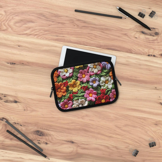 Floral 3D Embroidered Laptop Sleeve, Stylish Tech Case, Laptop Bag, Gift for Her, Cute Computer Sleeve, Spring Accessories The Aurora Touch