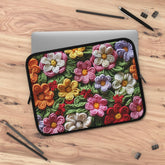 Floral 3D Embroidered Laptop Sleeve, Stylish Tech Case, Laptop Bag, Gift for Her, Cute Computer Sleeve, Spring Accessories The Aurora Touch