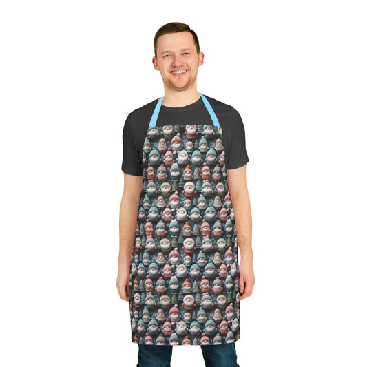 Christmas Holiday Apron, 5-Color Straps - Festive Cooking & Baking Kitchen Accessory, Xmas Chef Apron, Gift for Cooks, Adjustable Tie Apron,