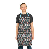Christmas Holiday Apron, 5-Color Straps - Festive Cooking & Baking Kitchen Accessory, Xmas Chef Apron, Gift for Cooks, Adjustable Tie Apron,