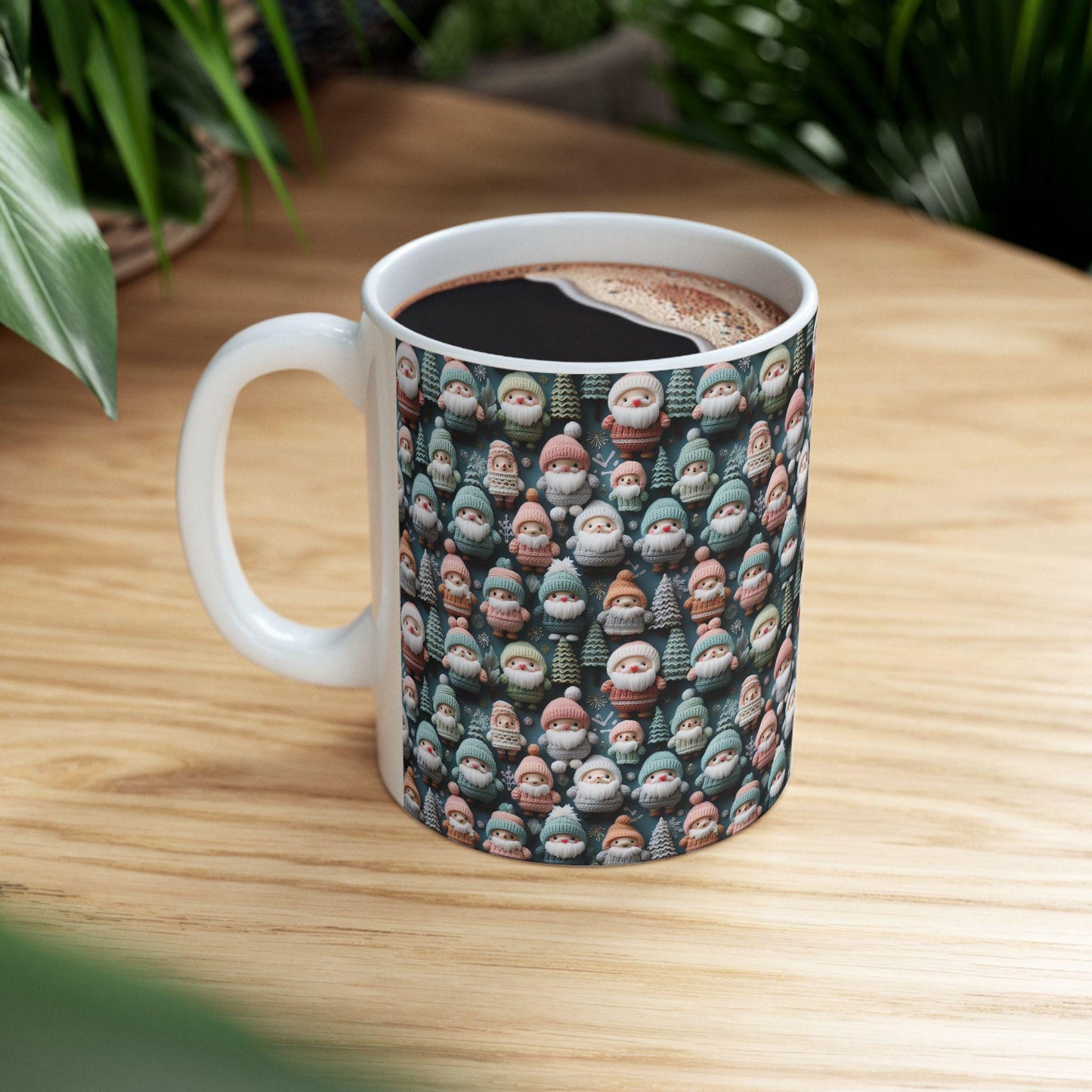 Whimsical Christmas Gnome Ceramic Mug, Festive Coffee Cup, Holiday Gift, Winter Decor, Cute Beverage Holder, Santa Lovers