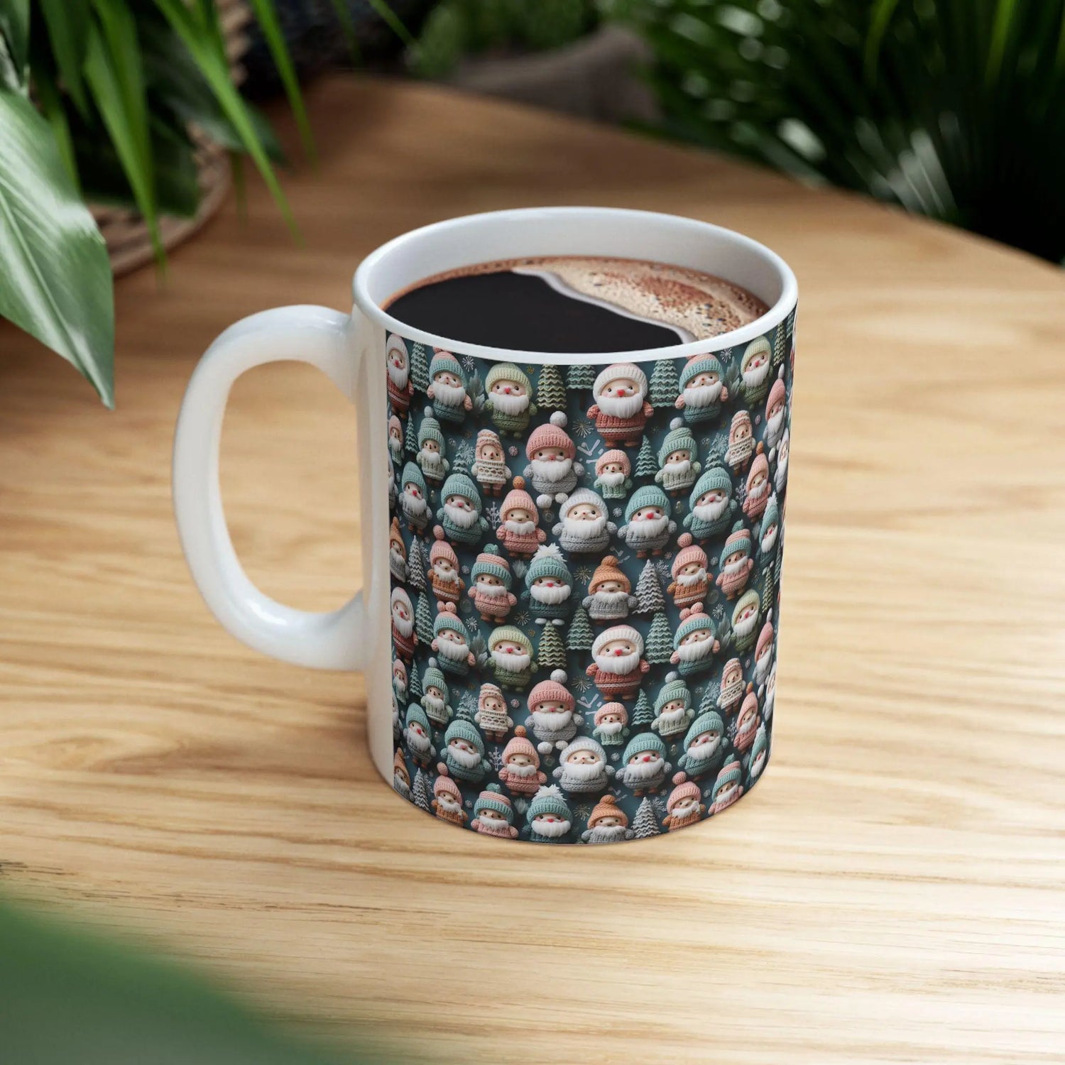 Whimsical Christmas Gnome Ceramic Mug, Festive Coffee Cup, Holiday Gift, Winter Decor, Cute Beverage Holder, Santa Lovers The Aurora Touch