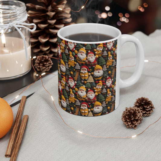 Festive Santa Ceramic Mug - Perfect for Holiday Cheer, Christmas Gift, Winter Decor, Seasonal Coffee Cup, 11oz, 15oz
