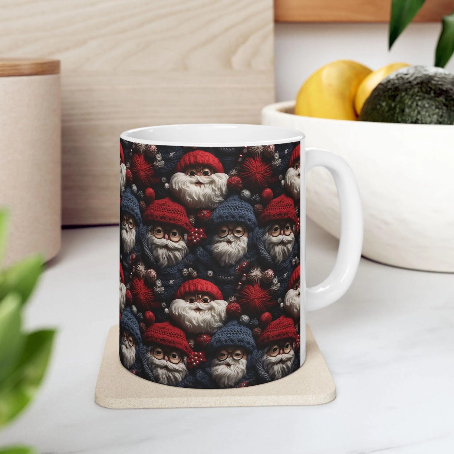 Whimsical Santa Ceramic Mug - Perfect Gift for Christmas, Holiday Enjoyment, Festive Decor, Cozy Mornings, Seasonal Cheer The Aurora Touch