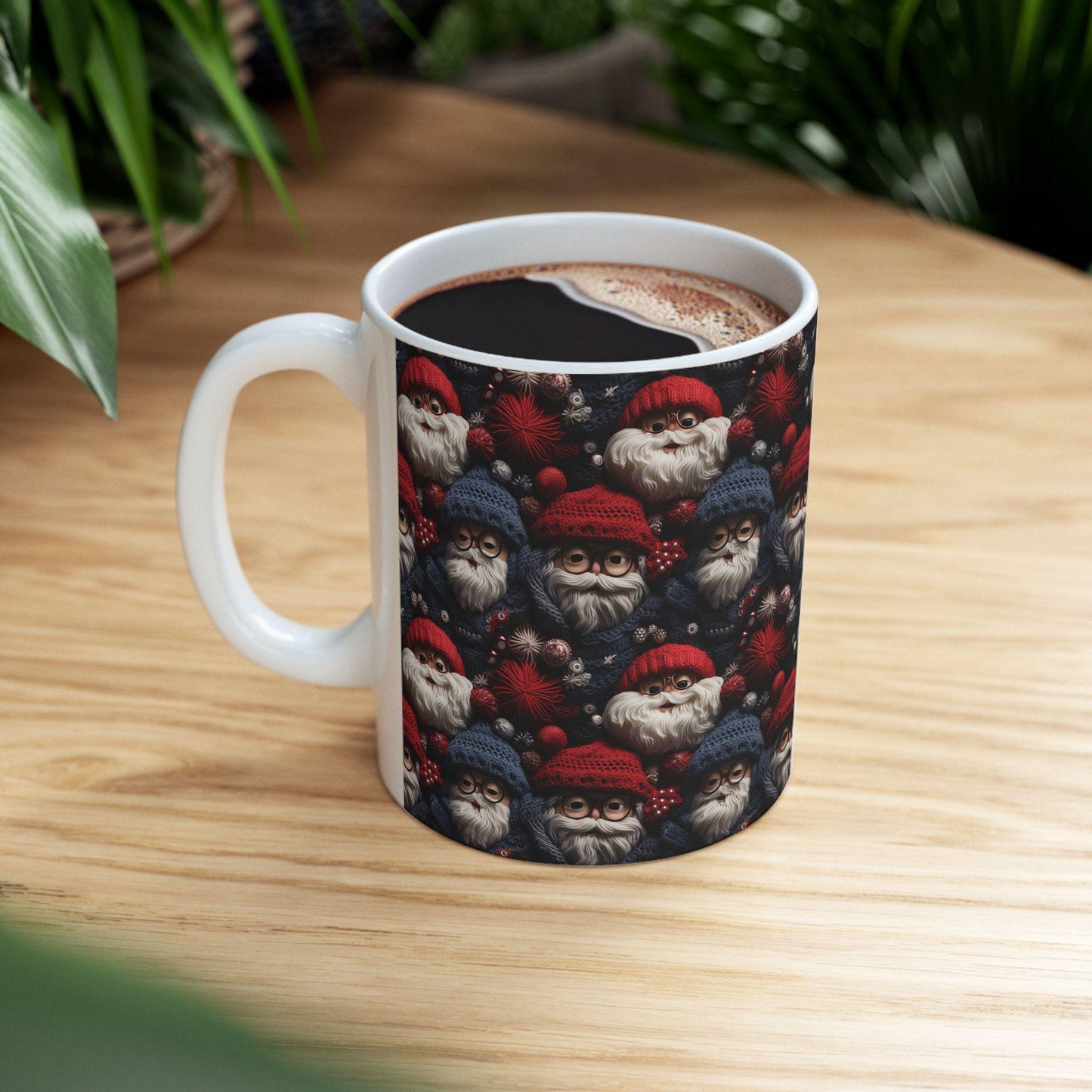 Whimsical Santa Ceramic Mug - Perfect Gift for Christmas, Holiday Enjoyment, Festive Decor, Cozy Mornings, Seasonal Cheer