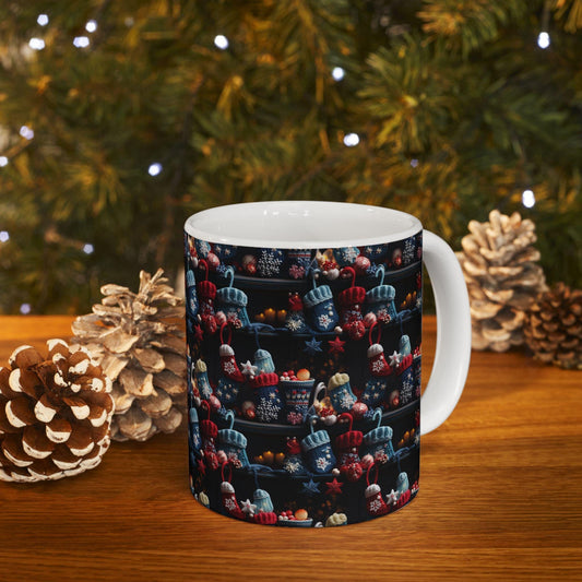 Cozy Winter Ceramic Mug, Perfect for Hot Cocoa, Holiday Gift, Winter Decor, 11oz or 15oz