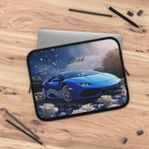 Personalized Car Lover Laptop Sleeve - Automotive Gift, Custom Tech Case, Stylish Computer Bag, Unique Present for Him, Blue Lamborghini The Aurora Touch
