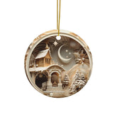 Whimsical Ceramic Ornaments - Perfect for Christmas Decor, Holiday Gifts, Tree Decorations, Winter Wonderland, Double-Sided The Aurora Touch