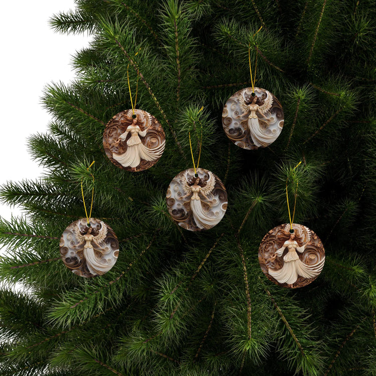 Elegant Decorative Ceramic Ornaments with Ethereal Design, Perfect for Holiday Decor, Gift Giving, Home Accent, Unique Keepsake The Aurora Touch