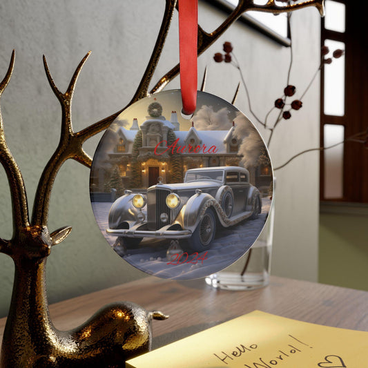 Vintage Car Christmas Ornament, Personalized Holiday Decoration, Festive Keepsake, Family Gift, Winter Wonderland Decor