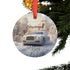 Personalized Winter Car Acrylic Ornament, Custom Holiday Decoration, Unique Christmas Gift, Winter Wonderland Decor, White Bentley The Aurora Touch