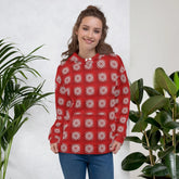 Festive Red Snowflake Design Hoodie – Cozy Xmas Holiday Sweatshirt for Women The Aurora Touch
