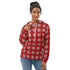 Festive Red Snowflake Design Hoodie – Cozy Xmas Holiday Sweatshirt for Women The Aurora Touch