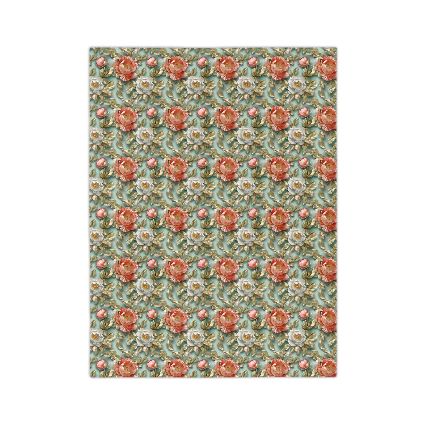 Vintage Floral Velveteen Blanket | Cozy Home Decor, Gift for Her, Bedroom Throw, Elegant Picnic Blanket, Art Print