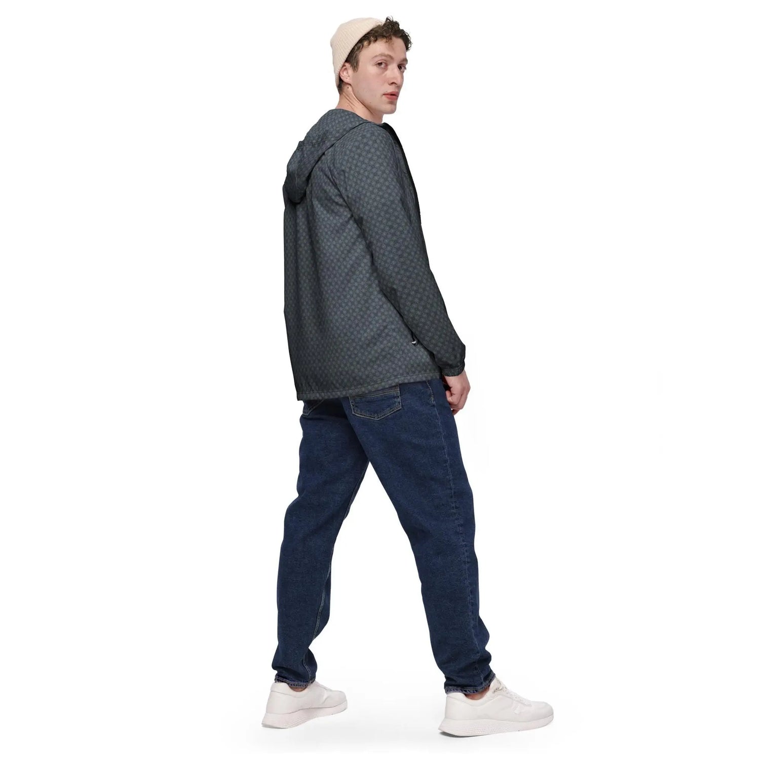 Men’s Geometric Windbreaker Jacket – Casual & Stylish Lightweight Jacket for All Seasons