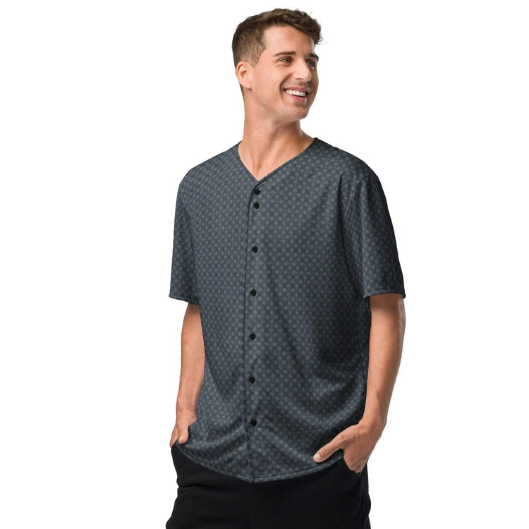 Men’s Geometrical Recycled Baseball Jersey – Eco-Friendly Athletic Wear with Relaxing Casual Stylish Design The Aurora Touch