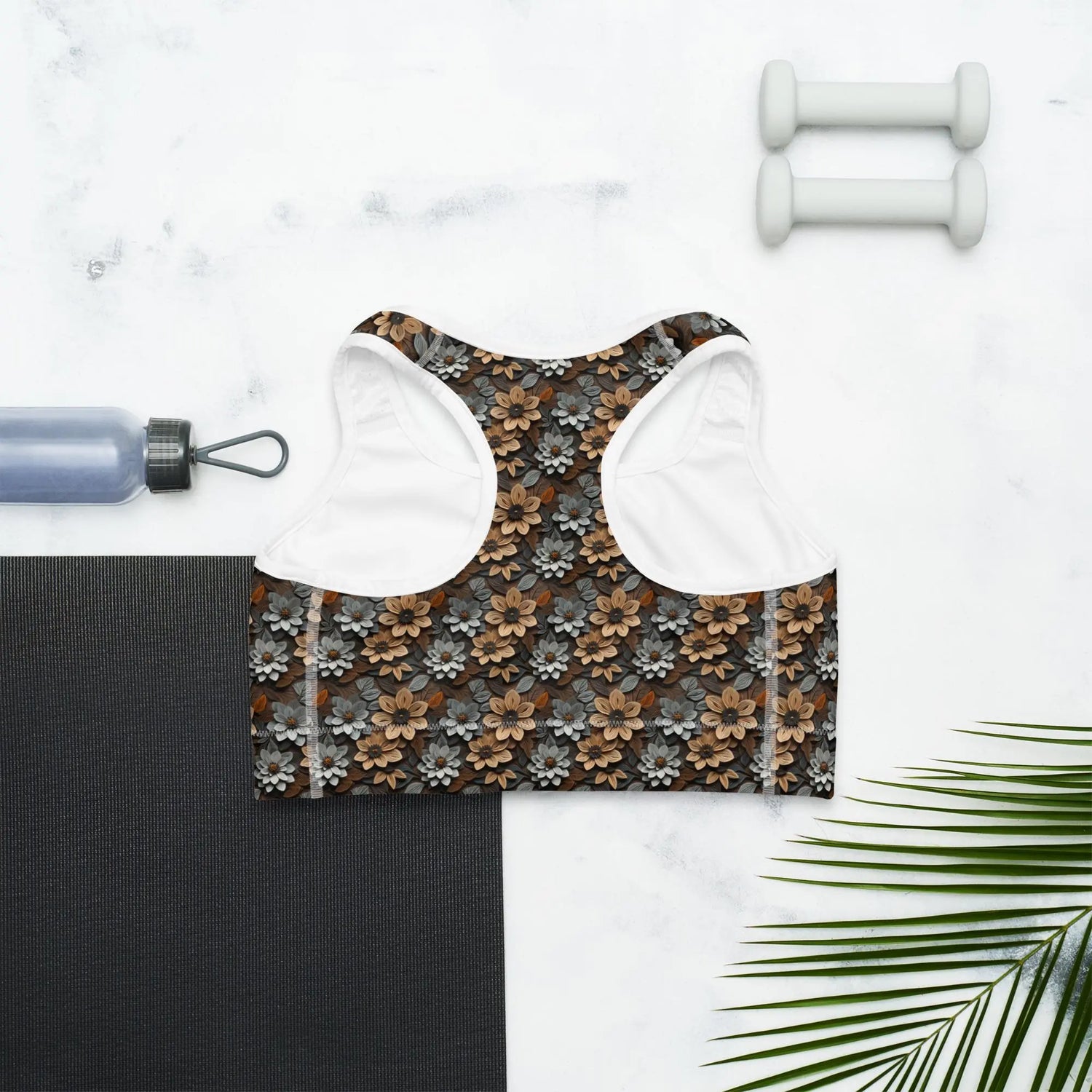 Floral All-Over Print Stylish Sports Bra – Comfortable & Trendy Activewear for Every Workout