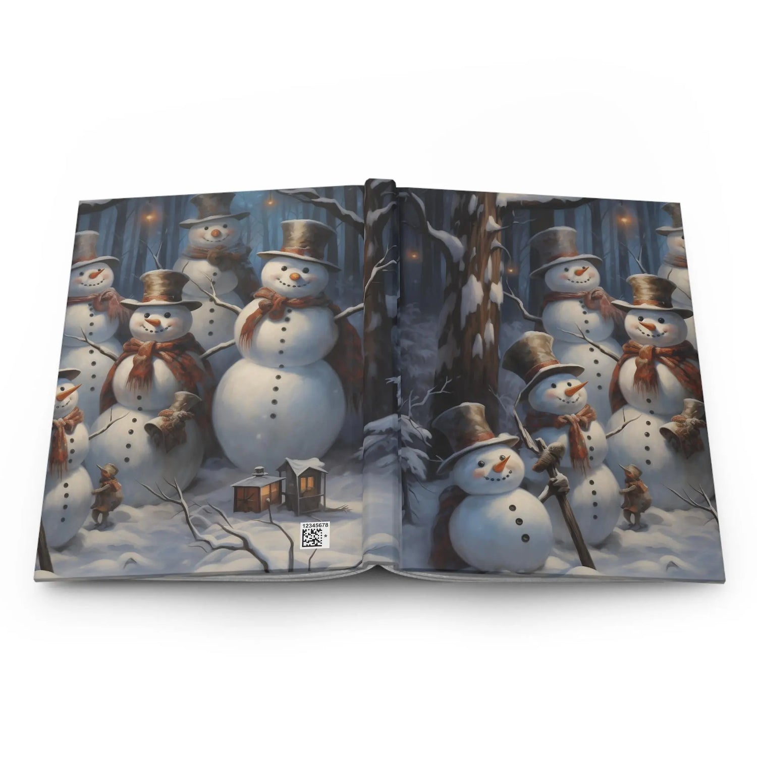 Snowman Hardcover Journal Matte, Holiday Xmas Decor Daily Diary - Christmas Gift, Notebook, Hardcover notebook, Xmas notebook The Aurora Touch