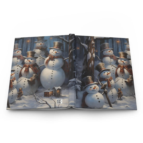 Snowman Hardcover Journal Matte, Holiday Xmas Decor Daily Diary - Christmas Gift, Notebook, Hardcover notebook, Xmas notebook The Aurora Touch
