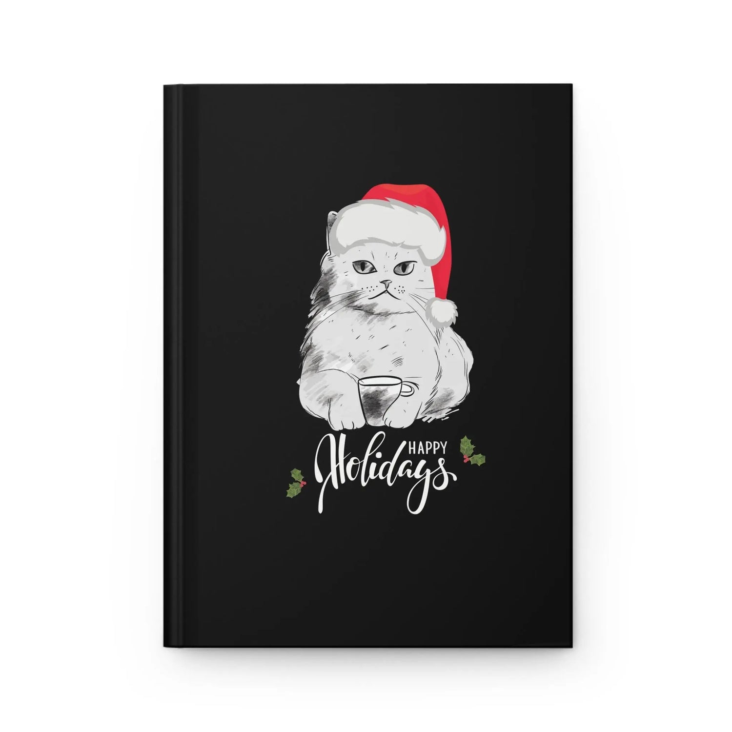 Holiday Kitty Santa Journal, Cat Portrait Novelty Notebook, Xmas Gift, Daily Diary, Simple Christmas Presents, Gift for Cat Lovers The Aurora Touch