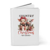 Country Xmas Design Hardcover Journal Matte, Holiday Notebook, Writing Journal, Recipe Book, Christmas Gift, Festive Journal The Aurora Touch