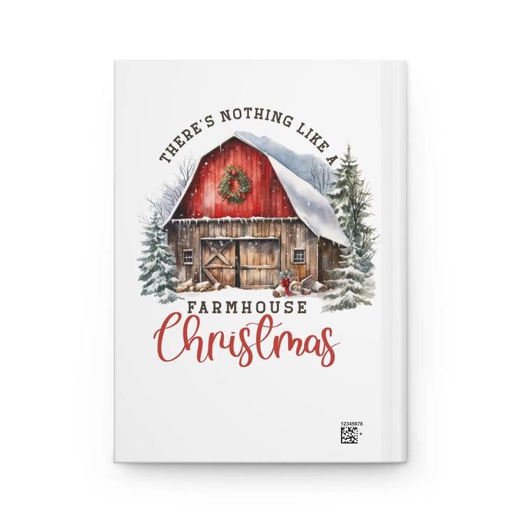 Farmhouse Xmas Hardcover Journal Matte, Holiday Notebook, Daily Writer&