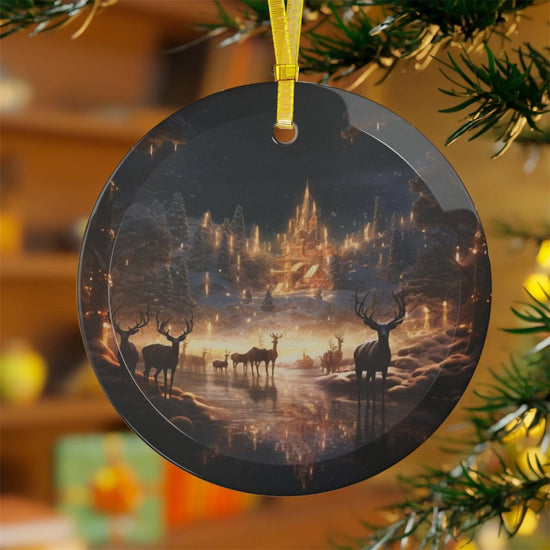 Glass Ornaments,Christmas scenery, tree decor, Holiday ornament, great small gift, Holiday Party gift, Home decor, Holiday gift exchange The Aurora Touch